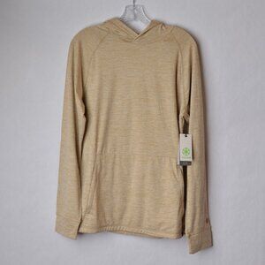 NWT Gaiam Mens Medium Tan Heather Pullover Supine Long Sleeve Hoodie
